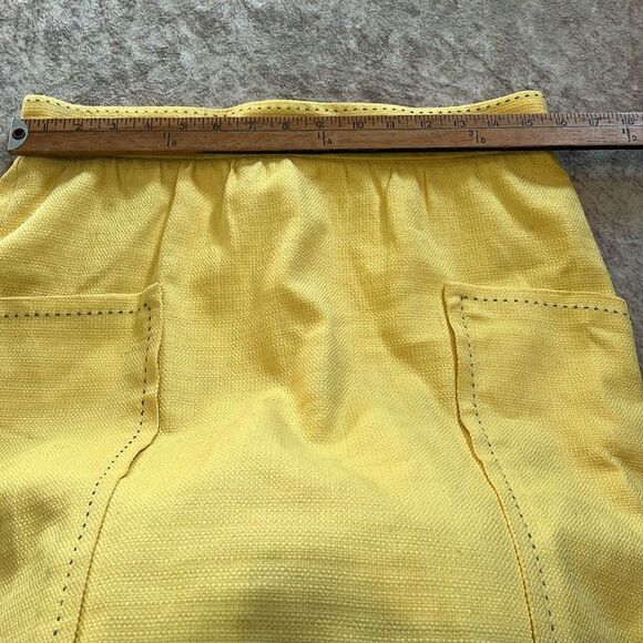 Anthropologie Cartonnier Yellow with large hip pockets skirt size 12 - Picture 6 of 11